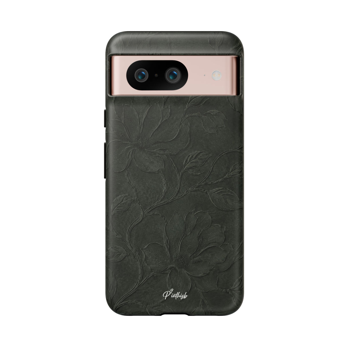 Dark Olive Floral Texture Tough Case