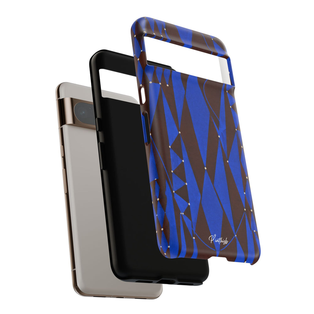 Geometric Blue Diamond Tough Phone Case