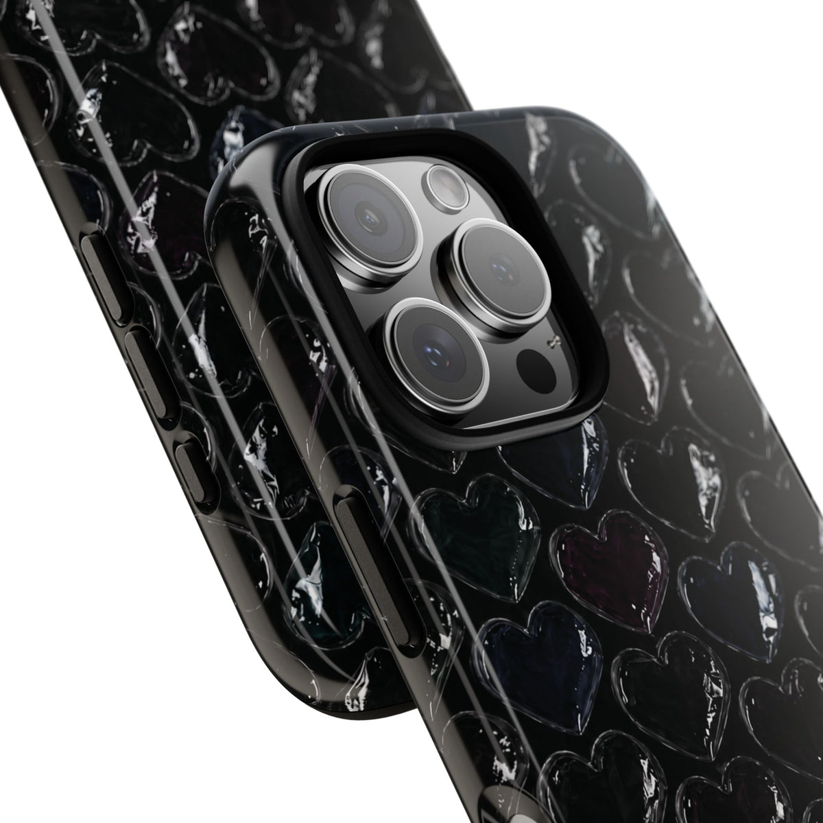 Black Pop Hearts Tough Case