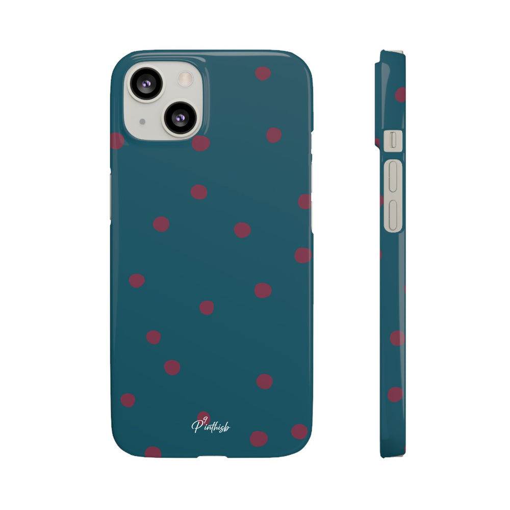 Teal & Burgundy Polka Dot Snap Phone Case