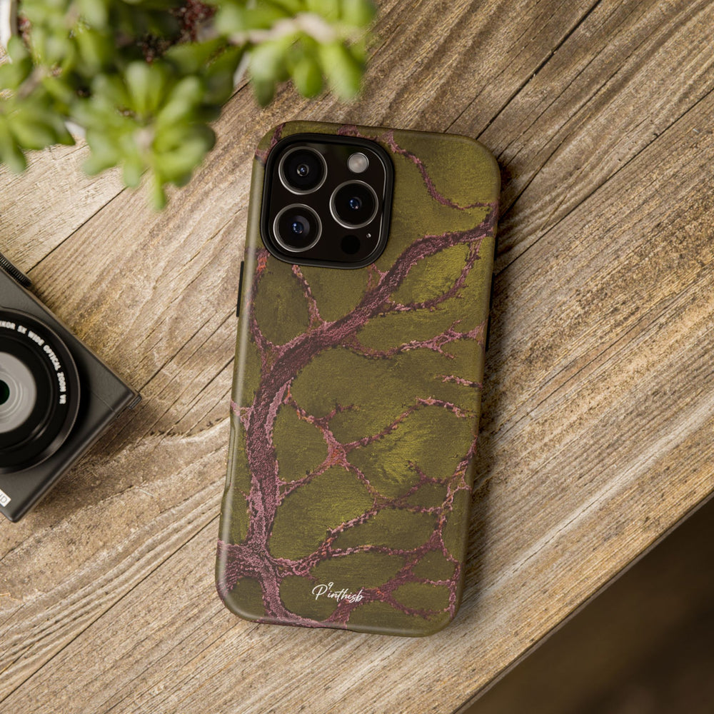 Olive & Rose Gold Tree Pattern Phone Case