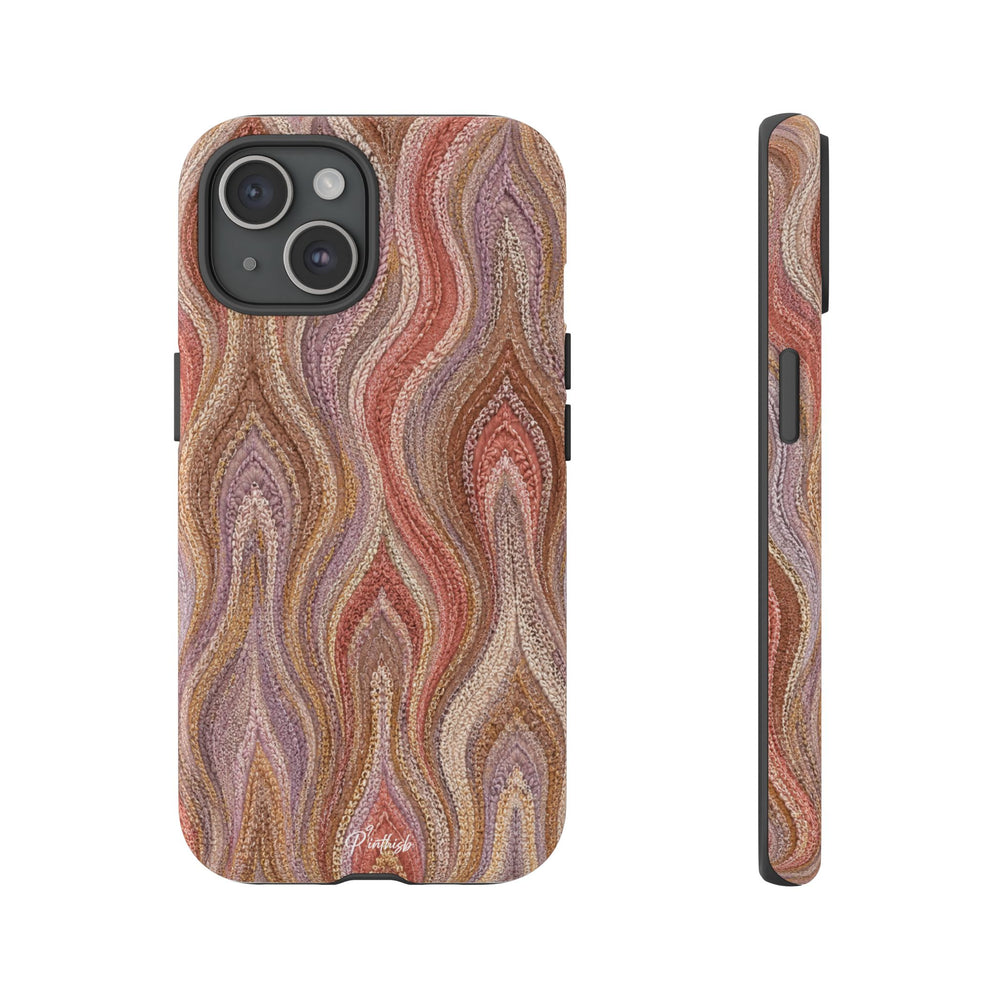 Wavy Peach & Mauve Tough Case