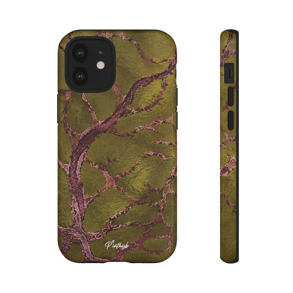 Olive & Rose Gold Tree Pattern Phone Case
