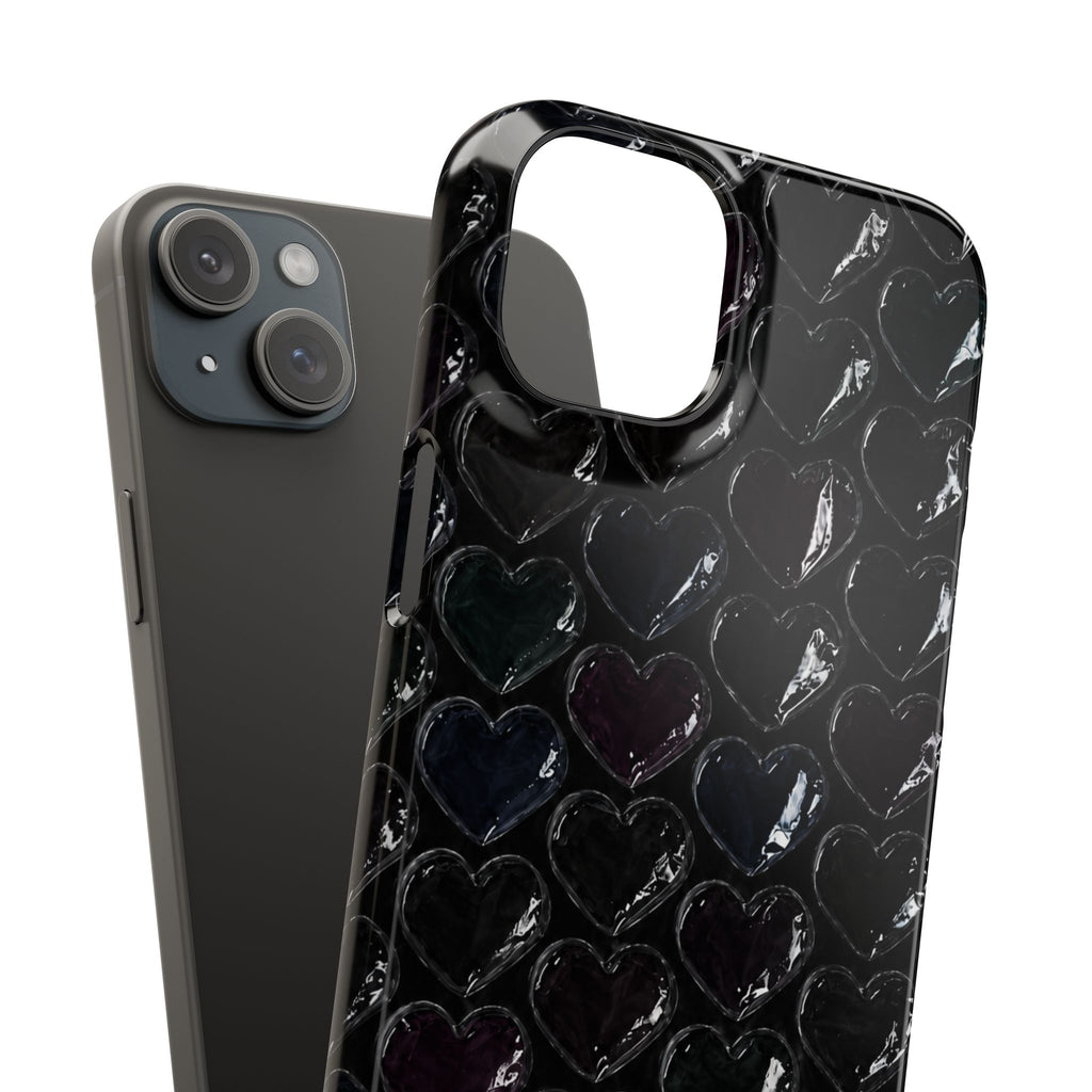 Black Pop Hearts Snap Case