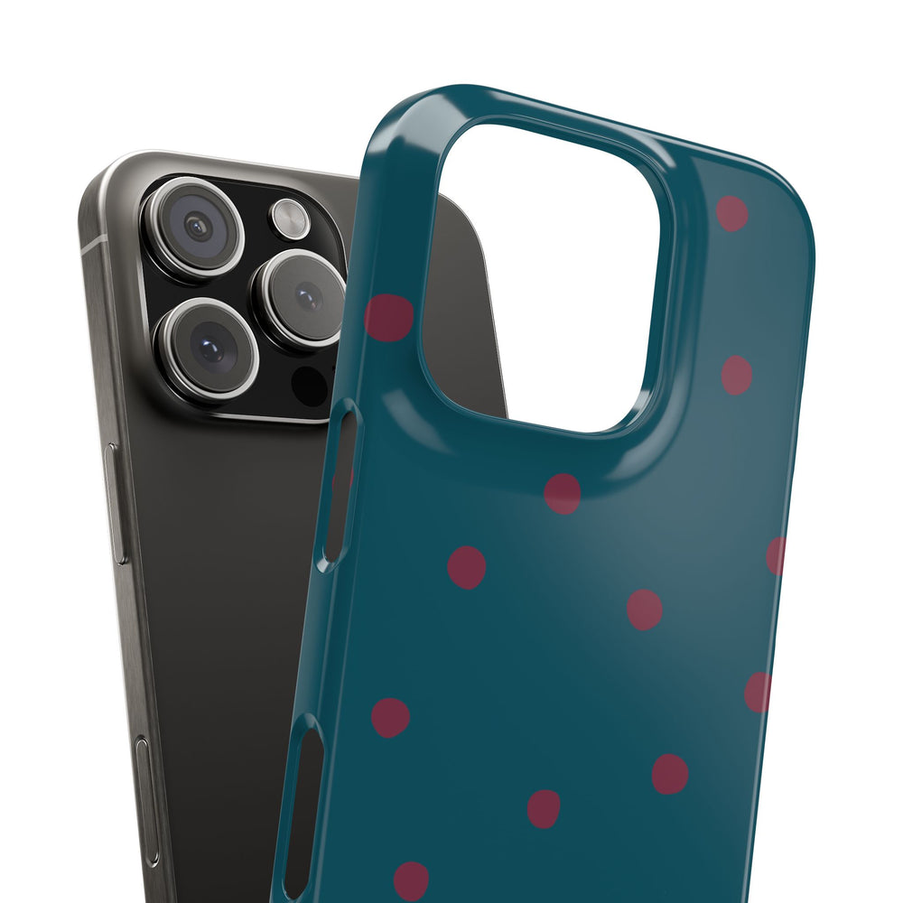 Teal & Burgundy Polka Dot Snap Phone Case