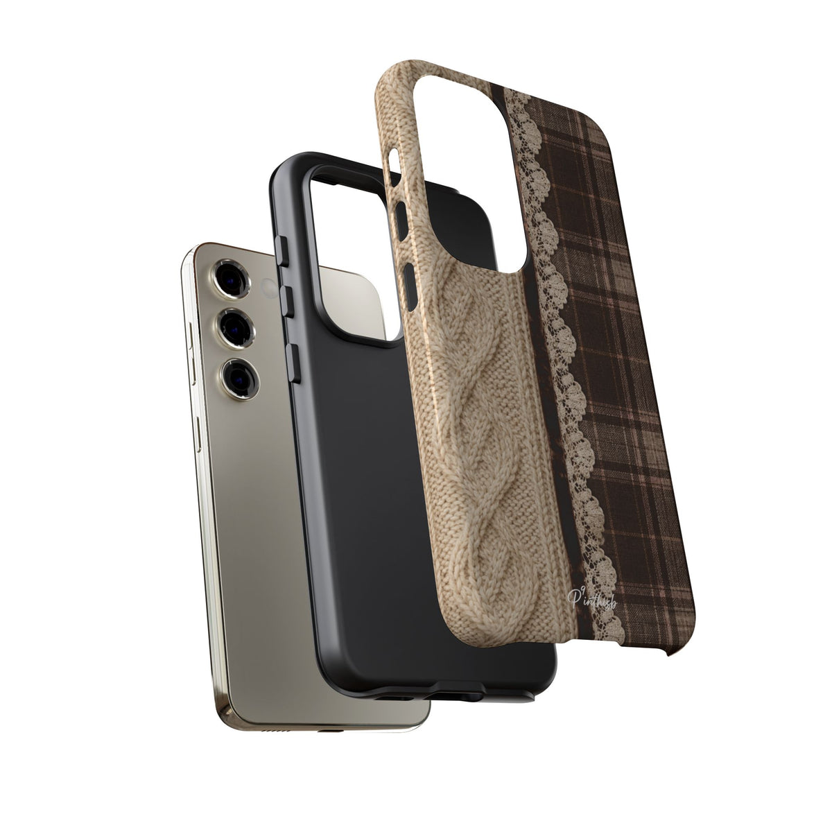 Cozy Plaid Knit Tough Phone Case