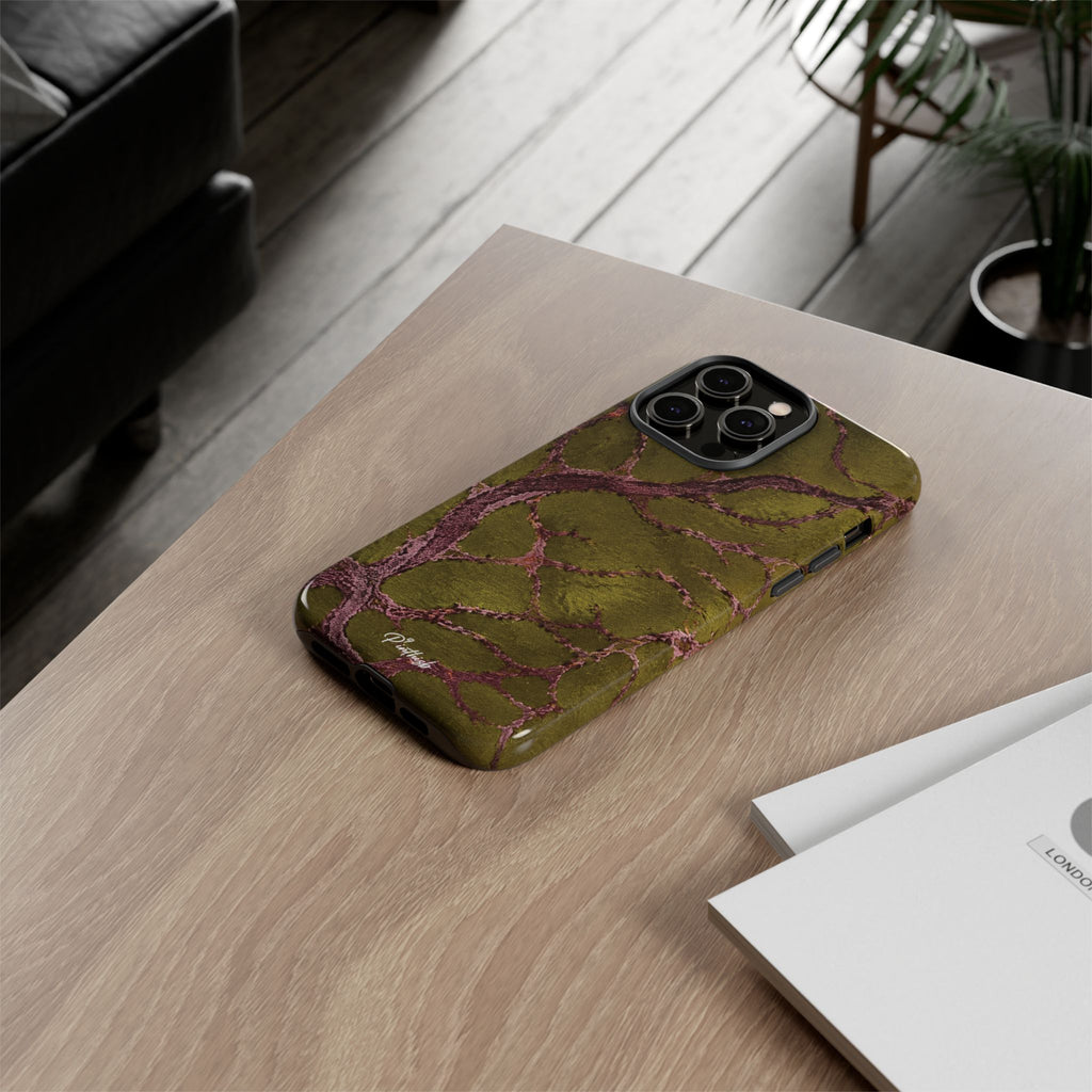 Olive & Rose Gold Tree Pattern Phone Case