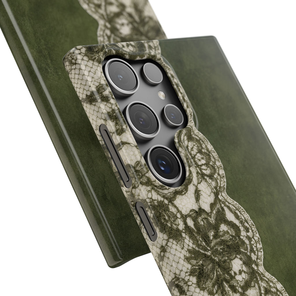 Olive Lace Snap Case