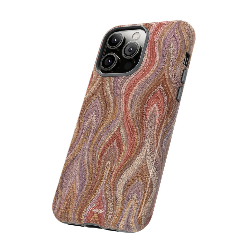 Wavy Peach & Mauve Tough Case