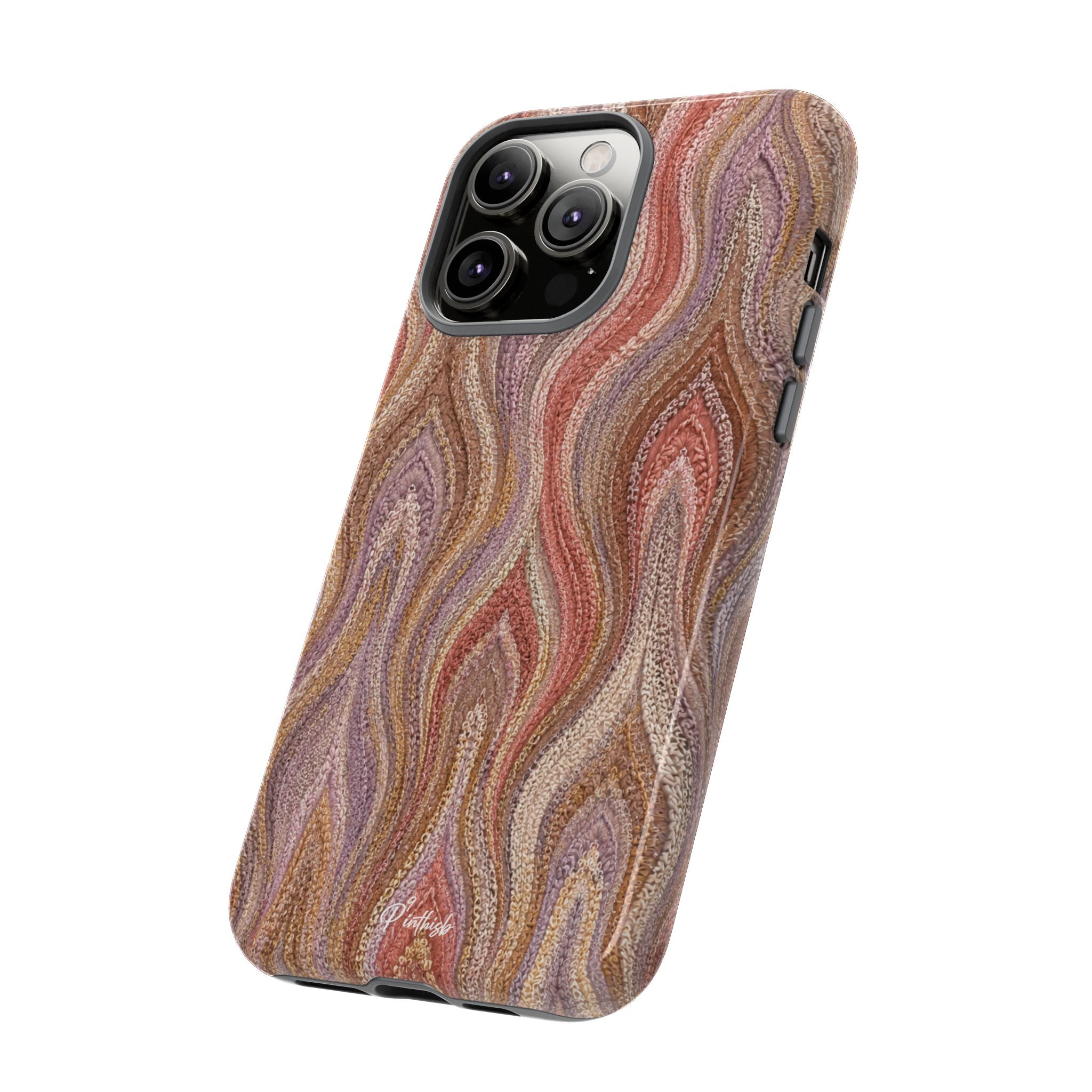 Wavy Peach & Mauve Tough Case