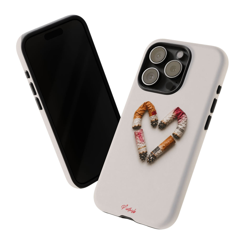Cigarette Butts Heart Tough Case