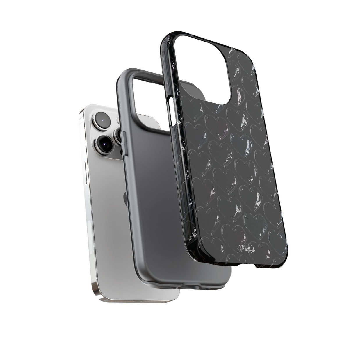 Black Pop Hearts Tough Case