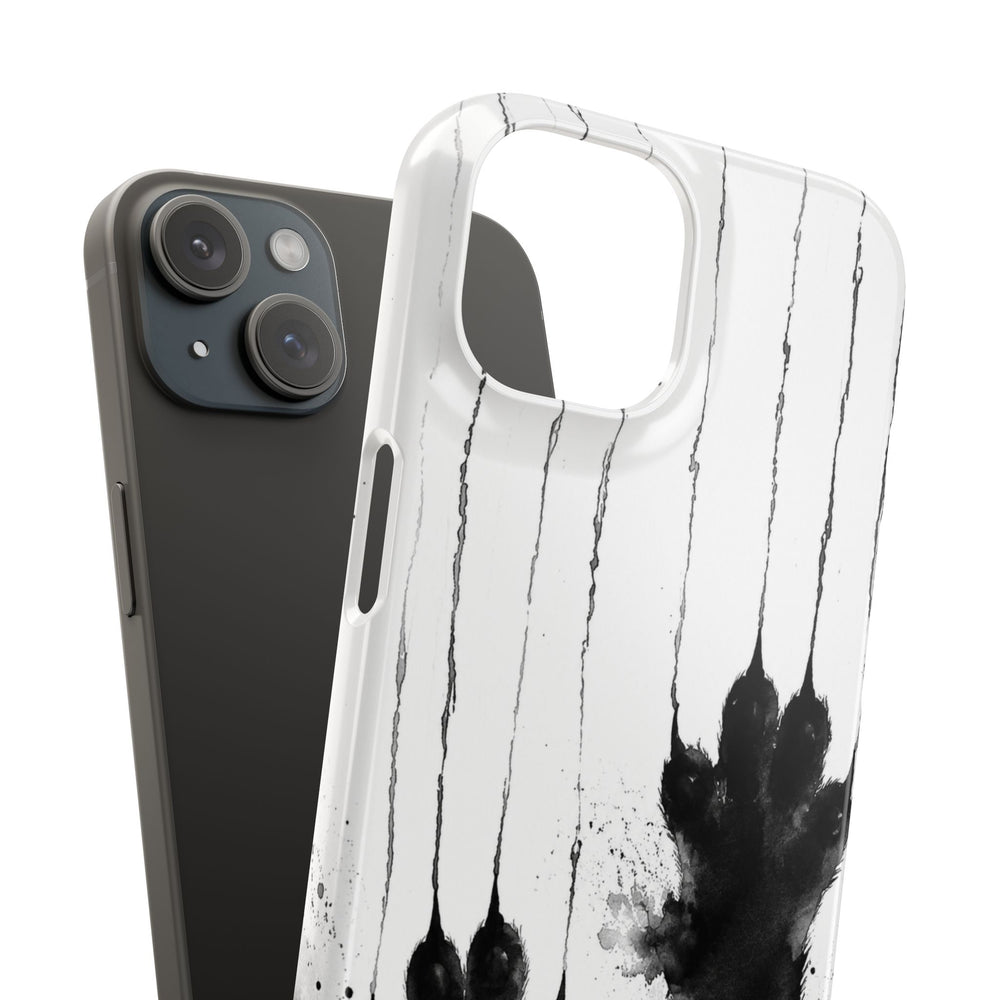 Black Ink Paw Print Snap Case
