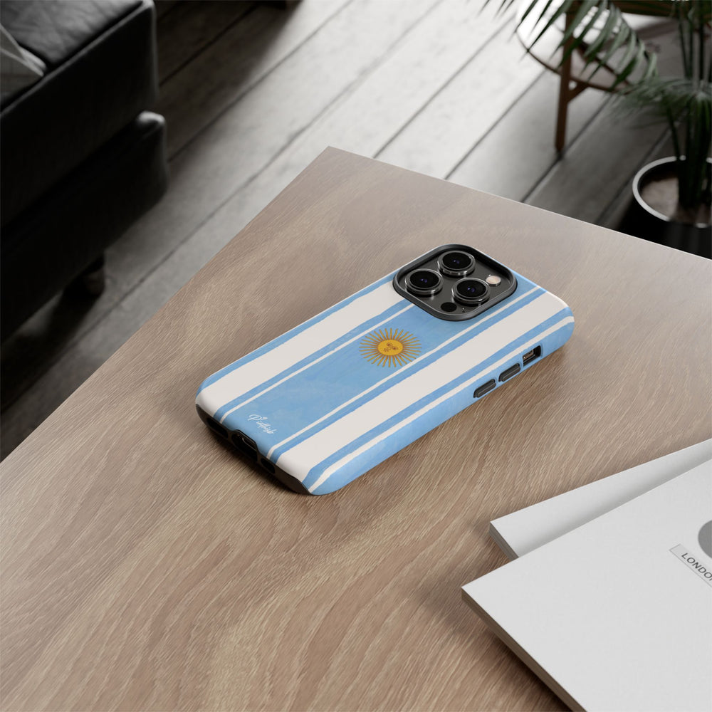 Argentina Flag Tough Phone Case – Blue White Striped Sun Protector