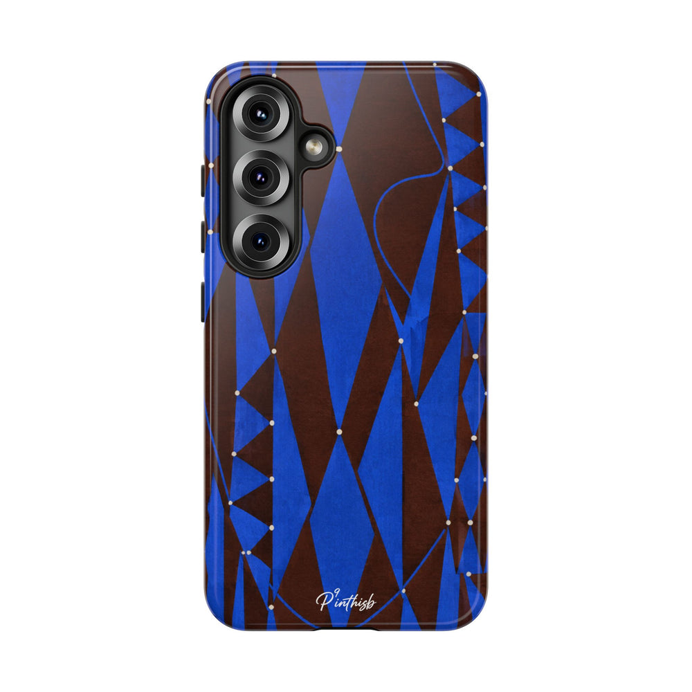 Geometric Blue Diamond Tough Phone Case
