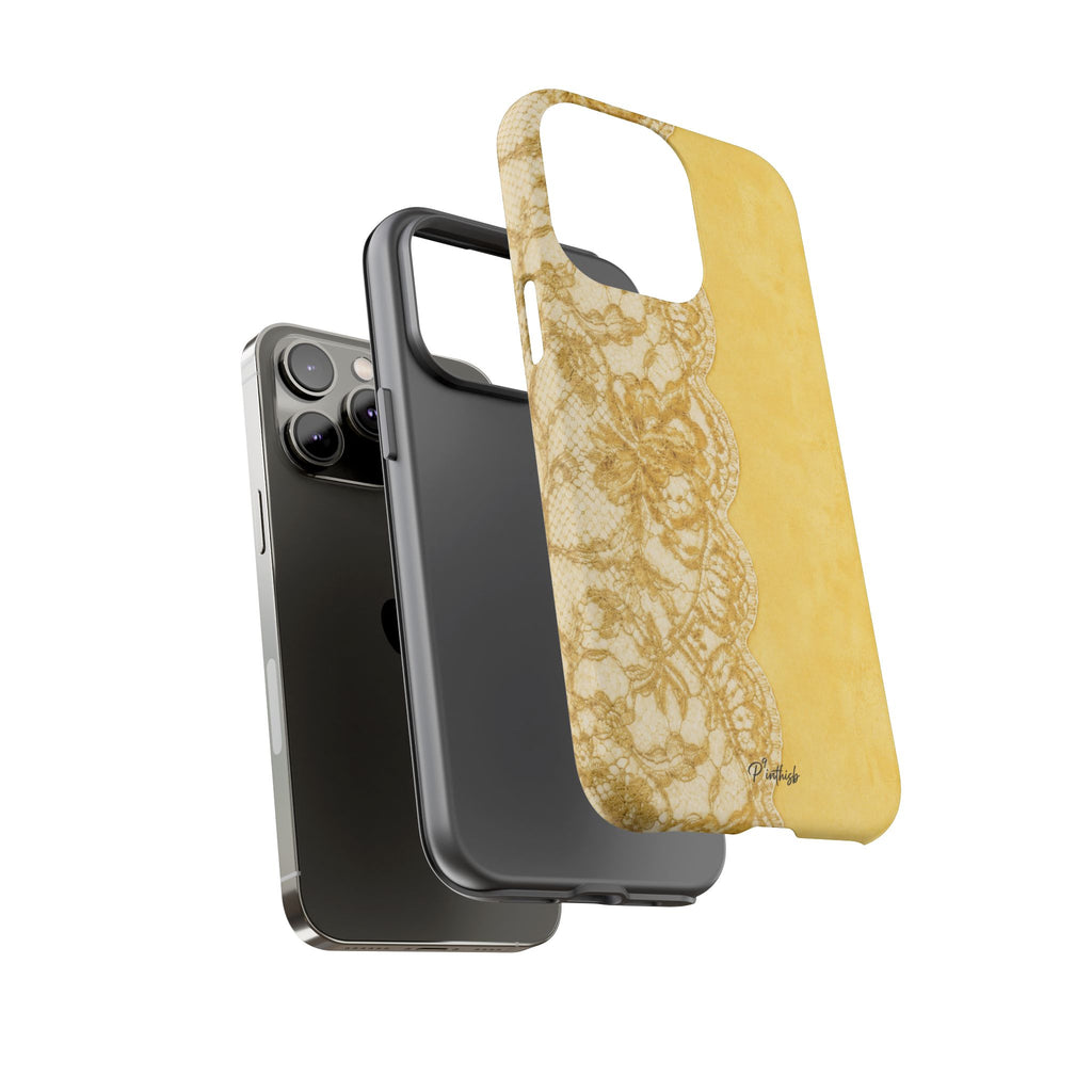 Yellow Vintage Lace Tough Case
