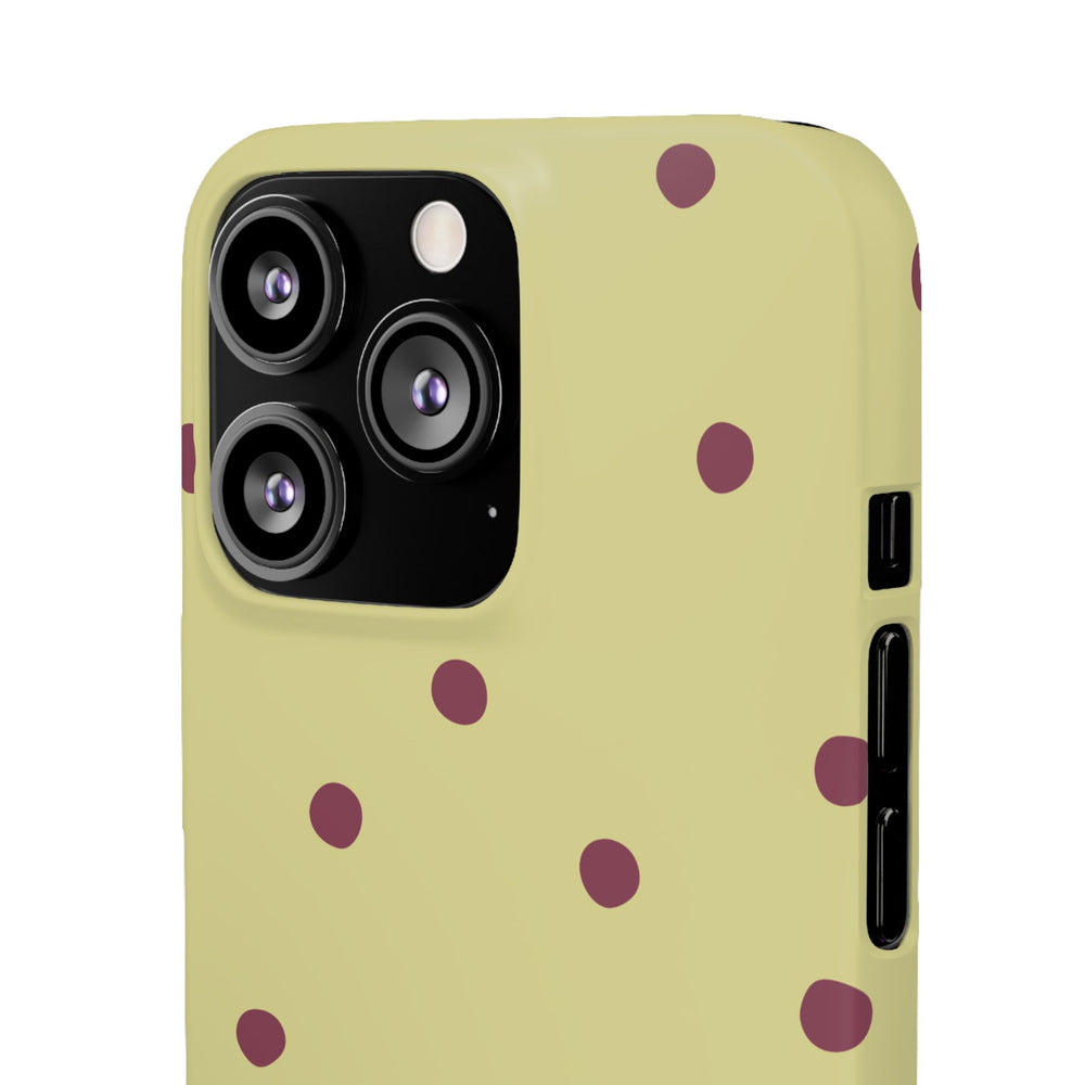 Yellow & Burgundy Polka Dot Snap Phone Case