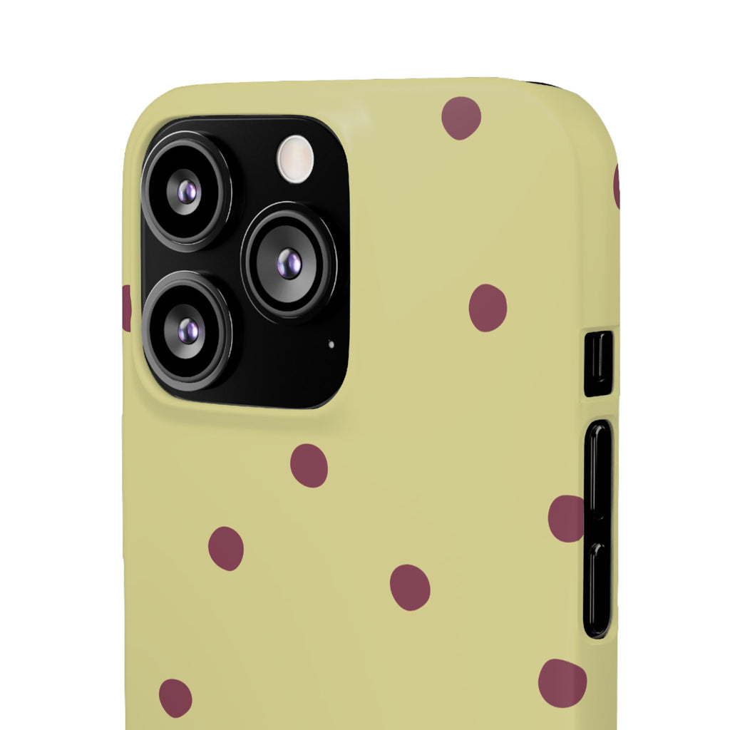 Yellow & Burgundy Polka Dot Snap Phone Case