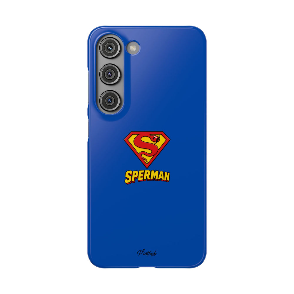 "SPERMAN" Parody Logo Snap Phone Case