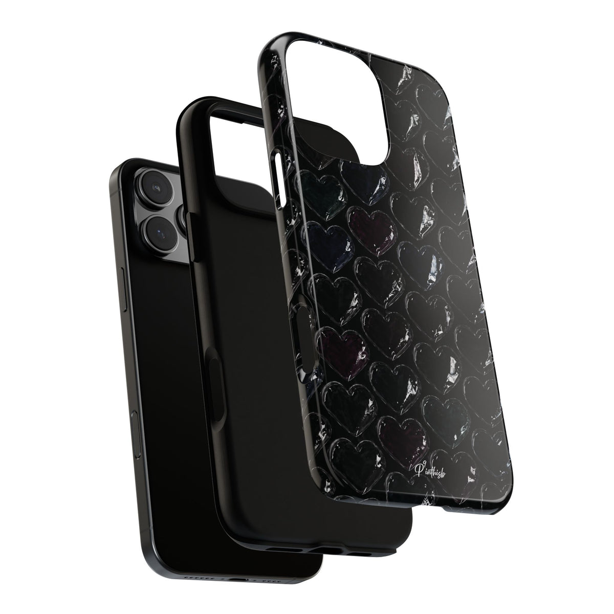 Black Pop Hearts Tough Case