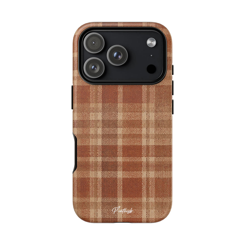 Rustic Brown Cozy Plaid Tough Case