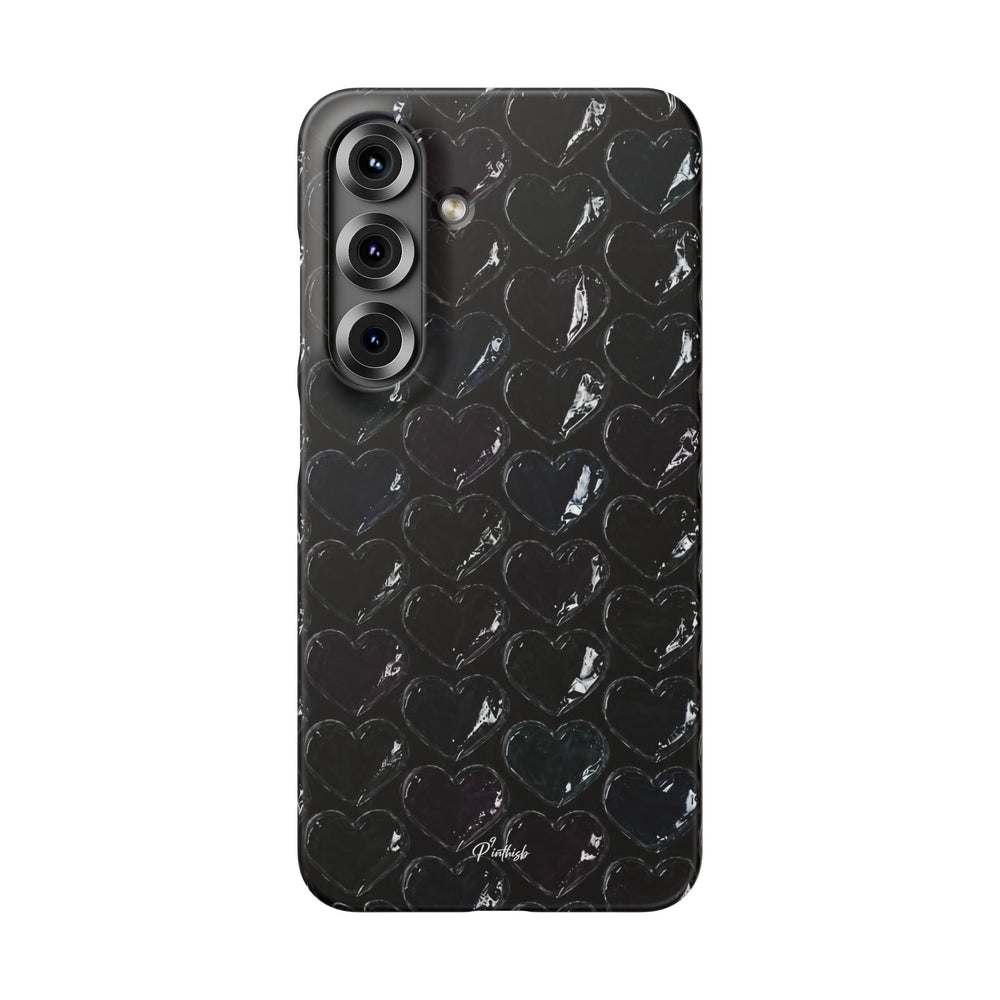 Black Pop Hearts Snap Case