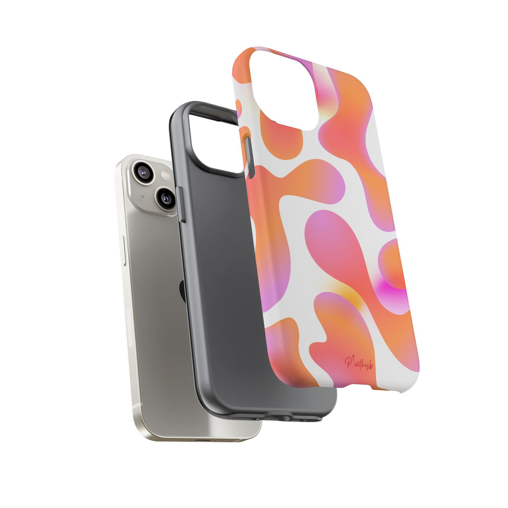 Abstract Orange Pink Camouflage Tough Phone Case