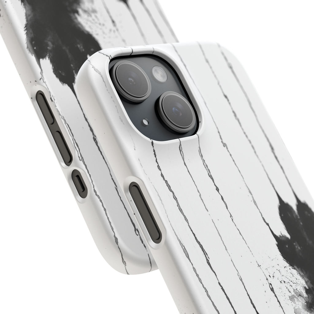 Black Ink Paw Print Snap Case