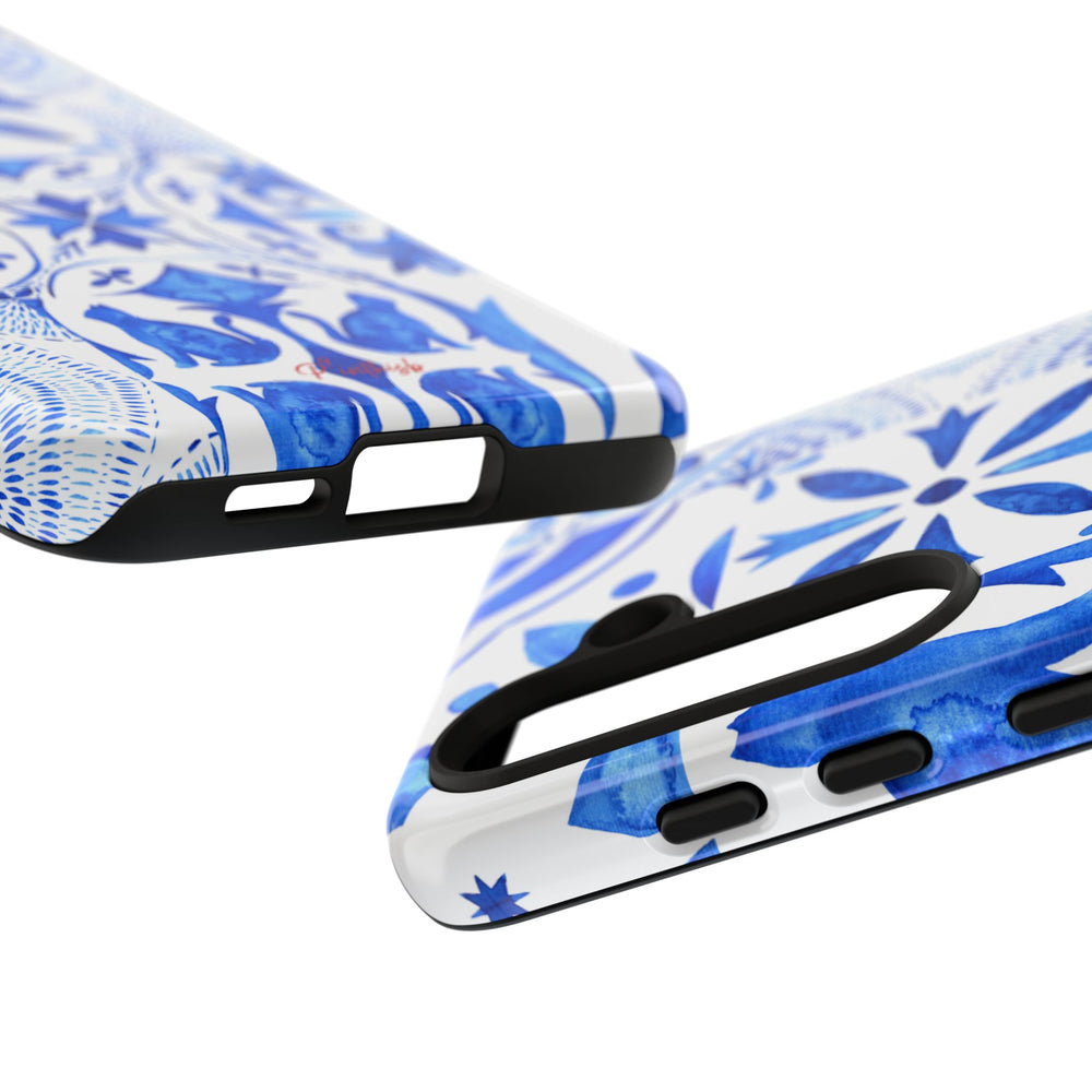 Blue Tile Pattern Tough Phone Case
