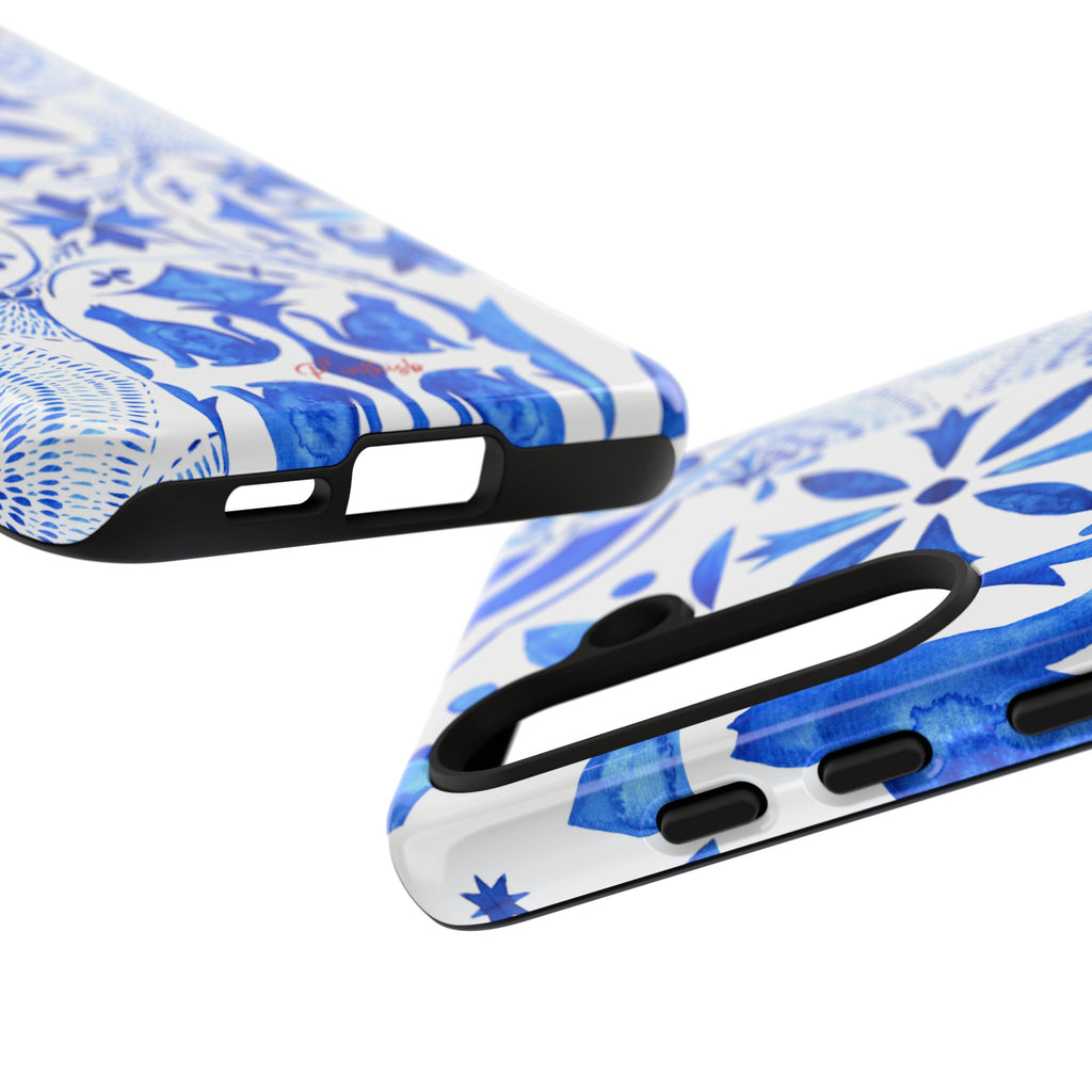 Blue Tile Pattern Tough Phone Case