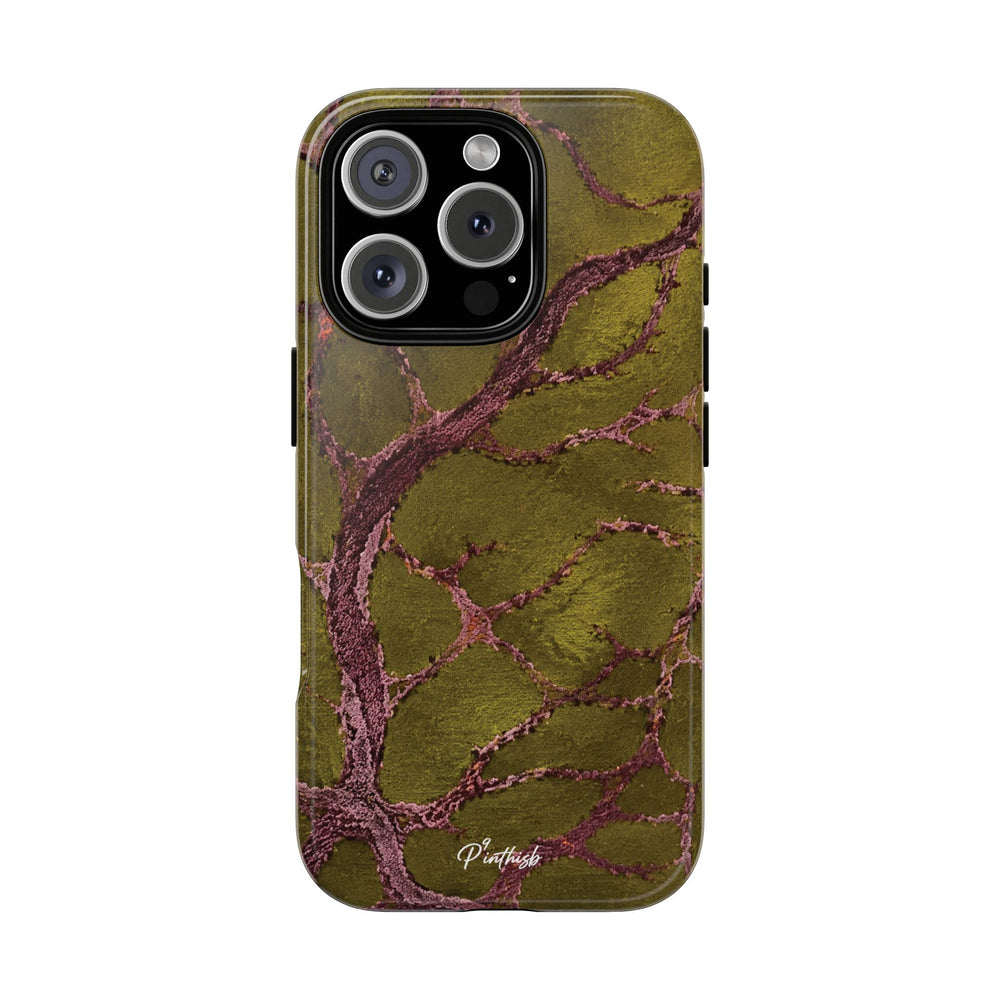Olive & Rose Gold Tree Pattern Phone Case