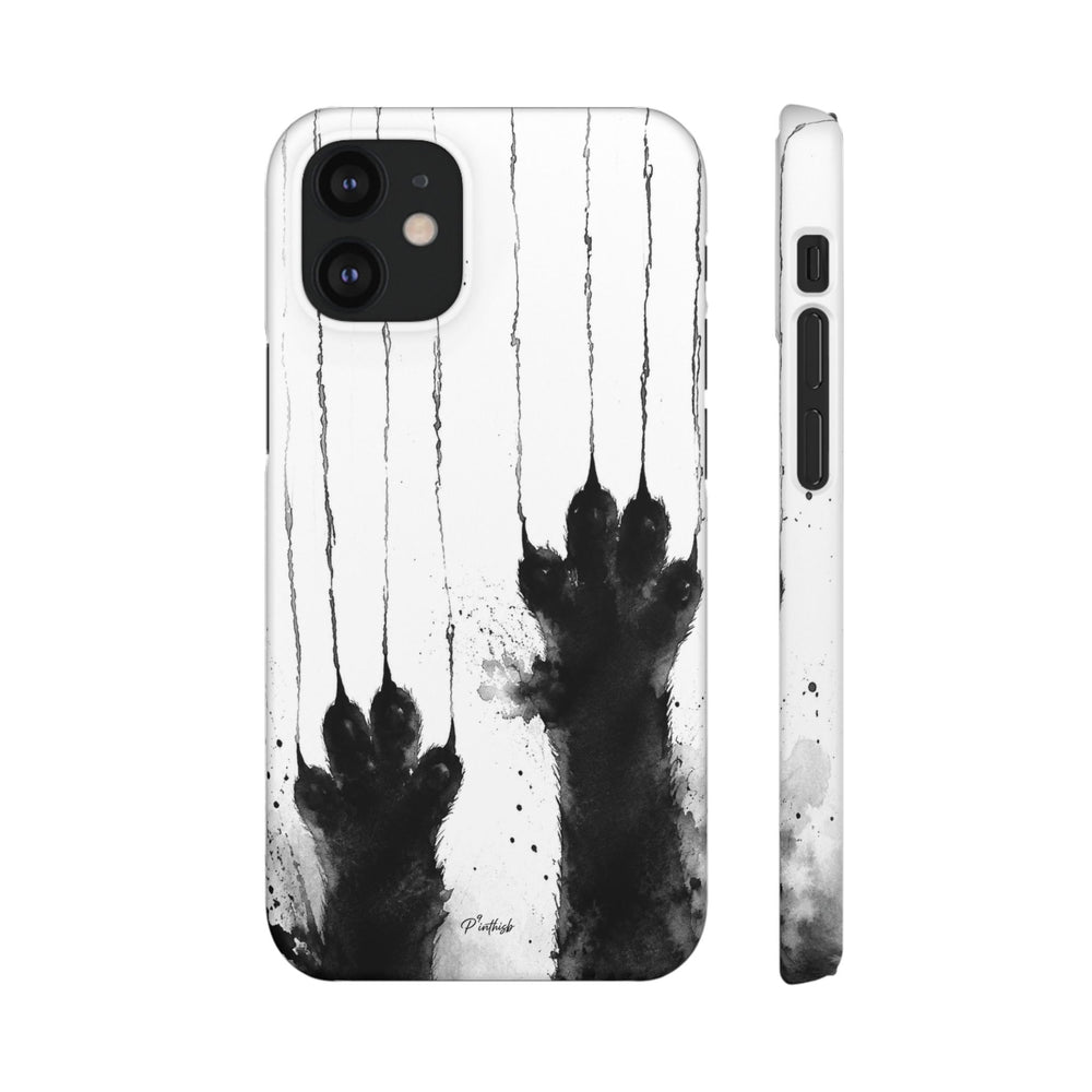 Black Ink Paw Print Snap Case