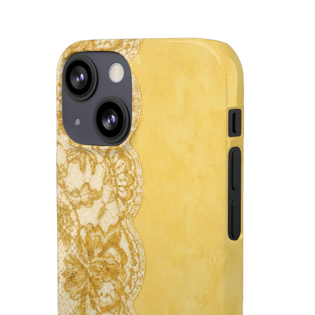 Yellow Vintage Lace Snap Case