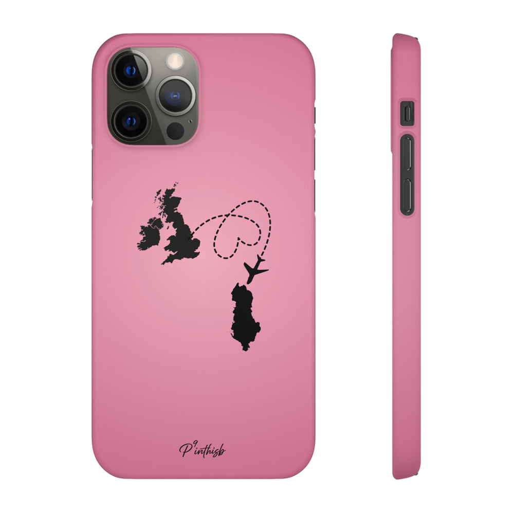UK to Albania Pink Snap Phone Case