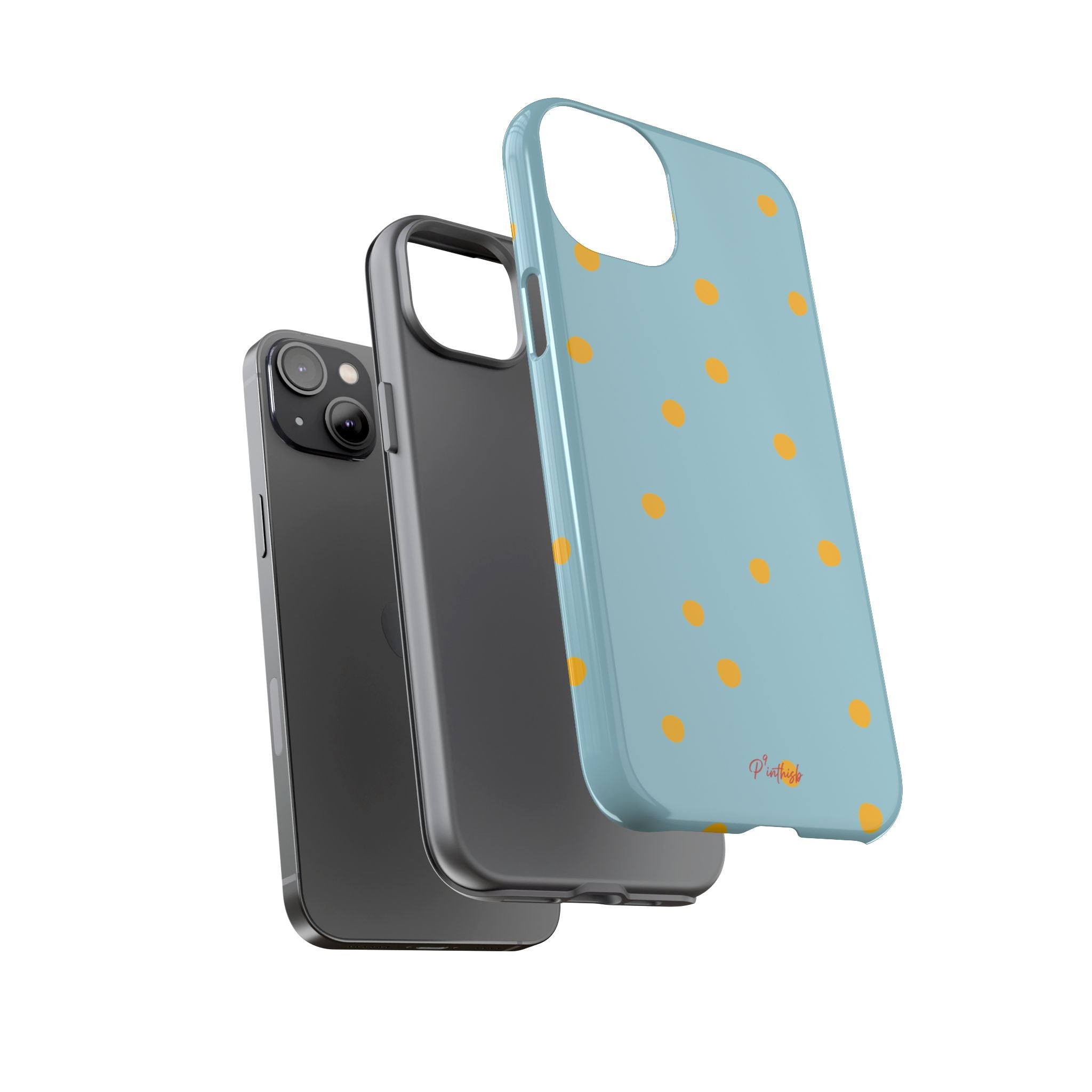 Blue & Yellow Polka Dot Tough Phone Case
