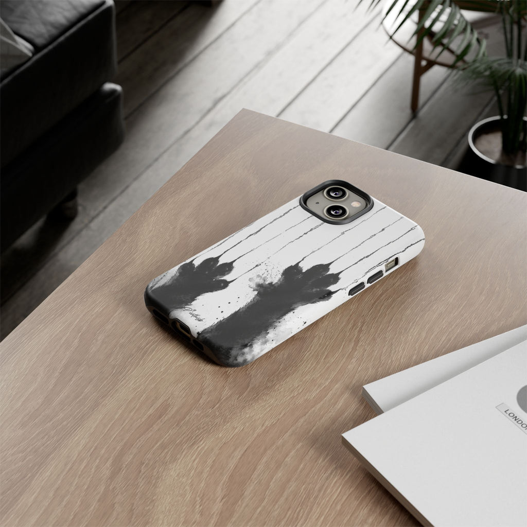 Black Ink Paw Print Tough Case