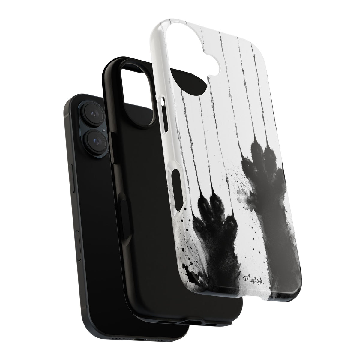 Black Ink Paw Print Tough Case