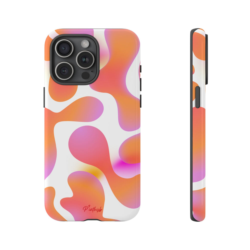 Abstract Orange Pink Camouflage Tough Phone Case