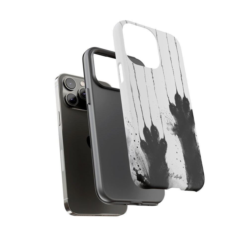 Black Ink Paw Print Tough Case