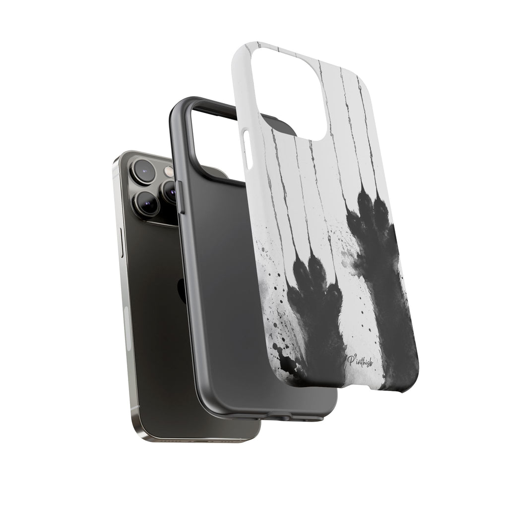 Black Ink Paw Print Tough Case