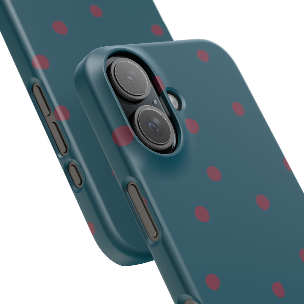 Teal & Burgundy Polka Dot Snap Phone Case