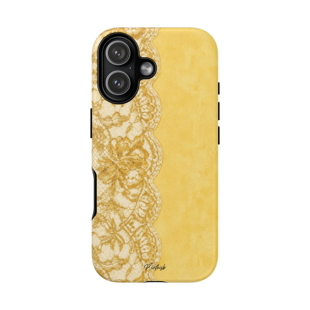 Yellow Vintage Lace Tough Case