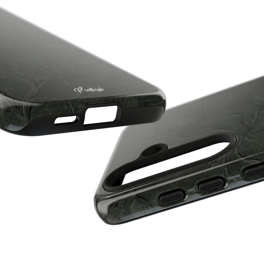 Dark Olive Floral Texture Tough Case