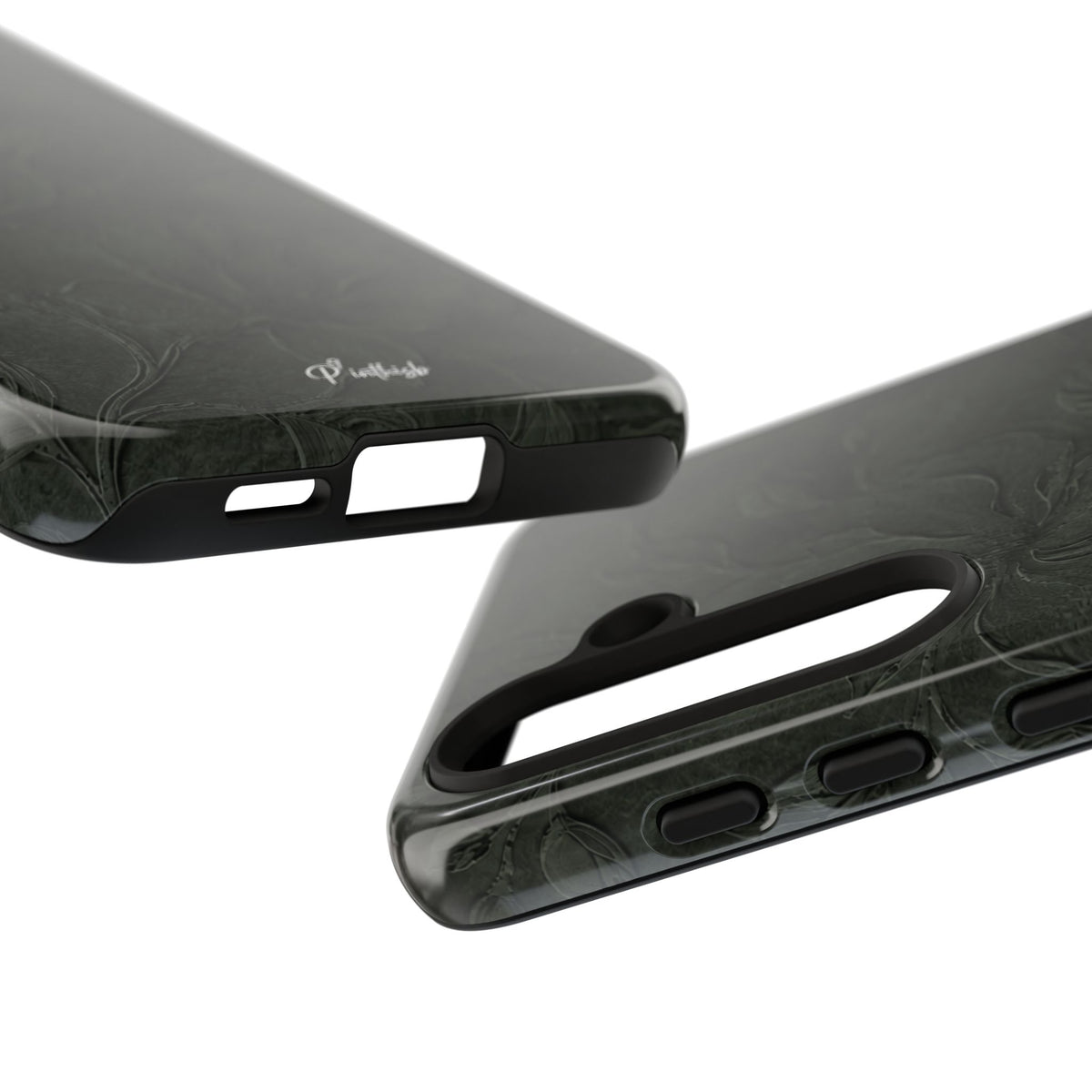 Dark Olive Floral Texture Tough Case