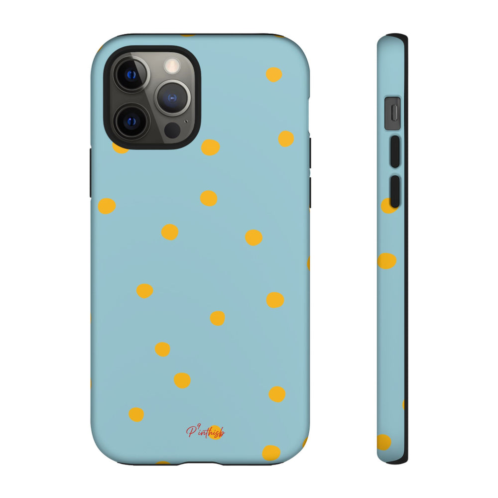 Blue & Yellow Polka Dot Tough Phone Case