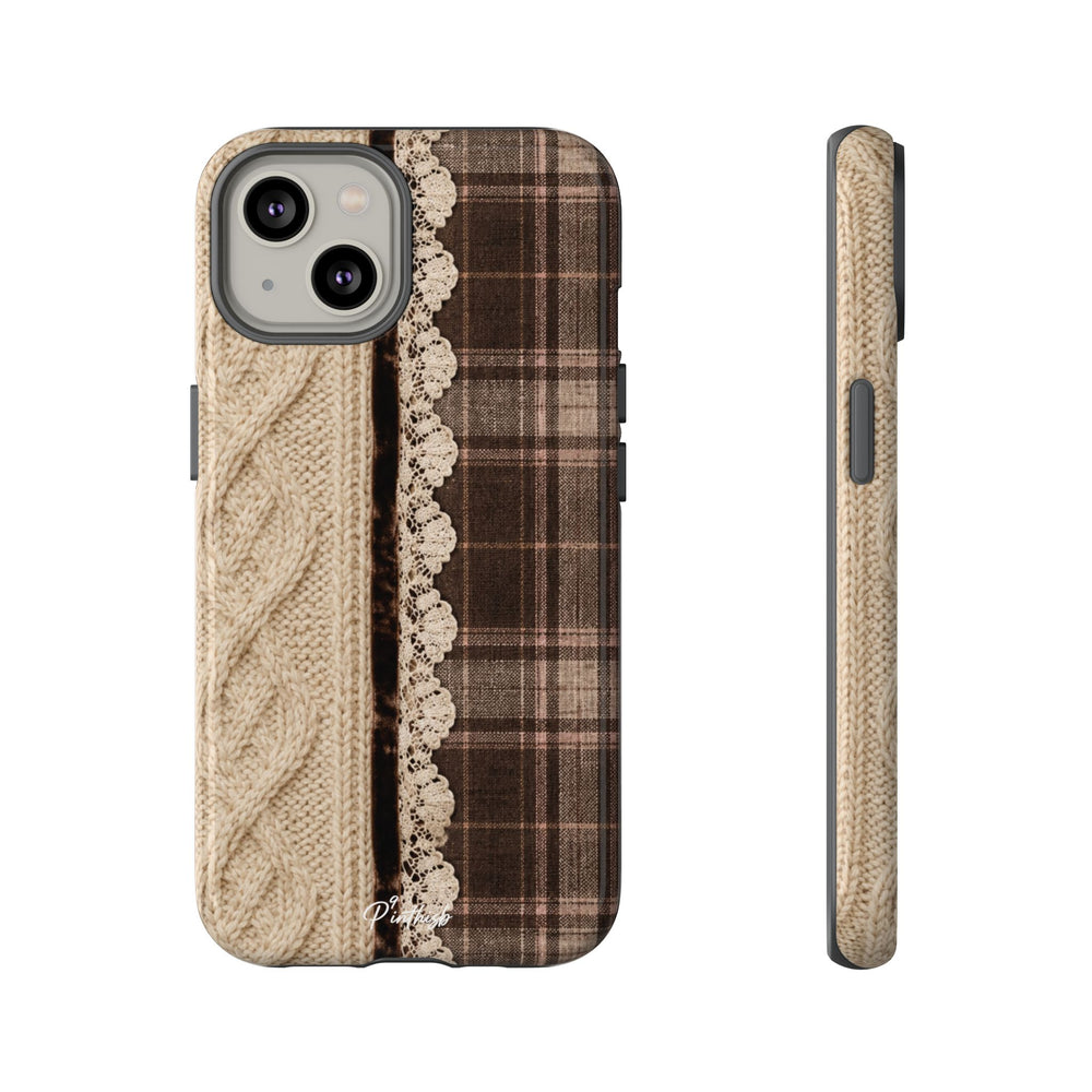 Cozy Plaid Knit Tough Phone Case