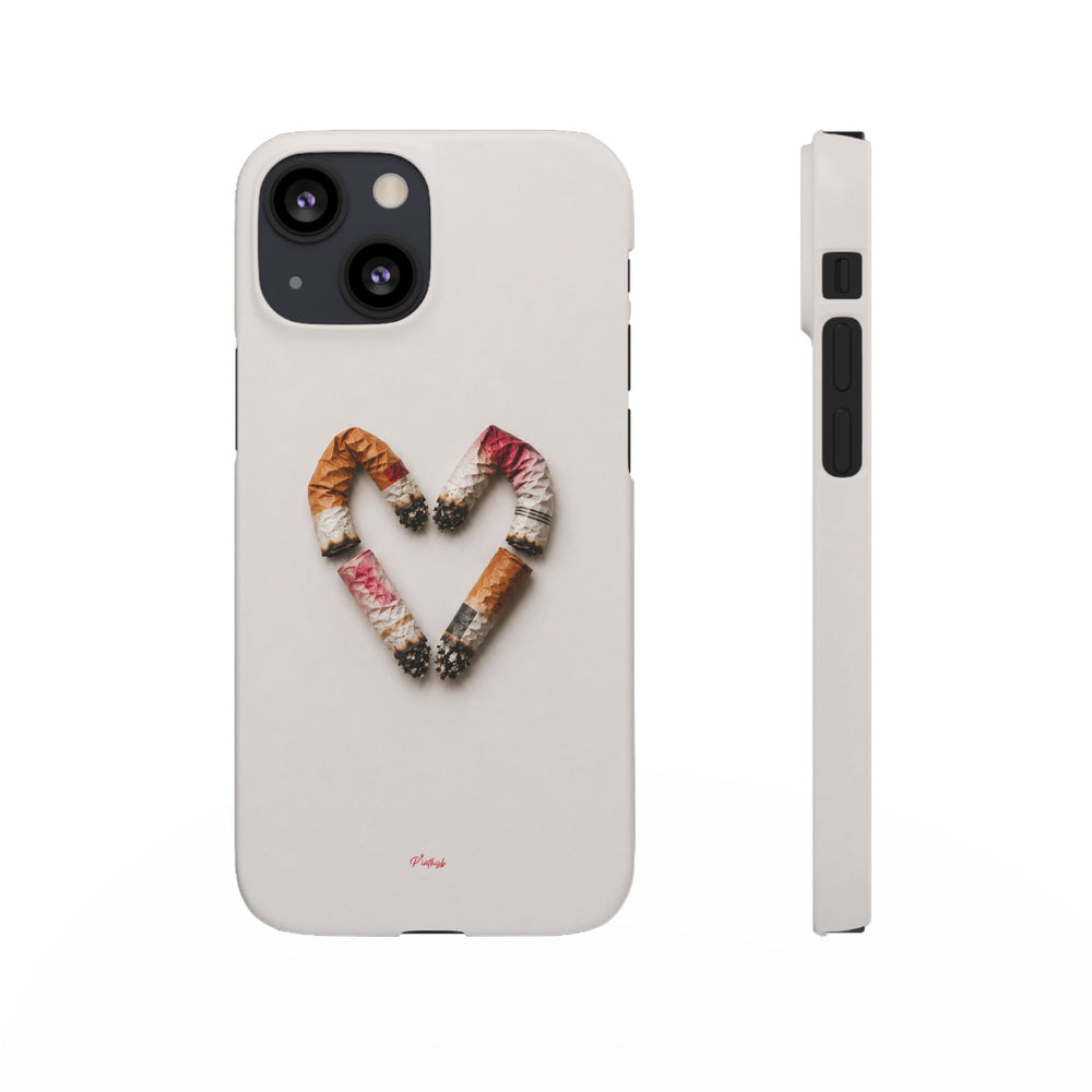 Cigarette Butts Heart Snap Case