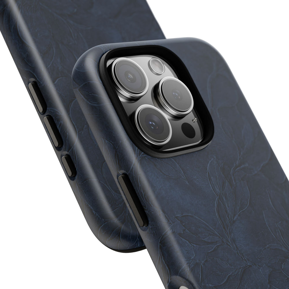 Navy Floral Textured Tough Case
