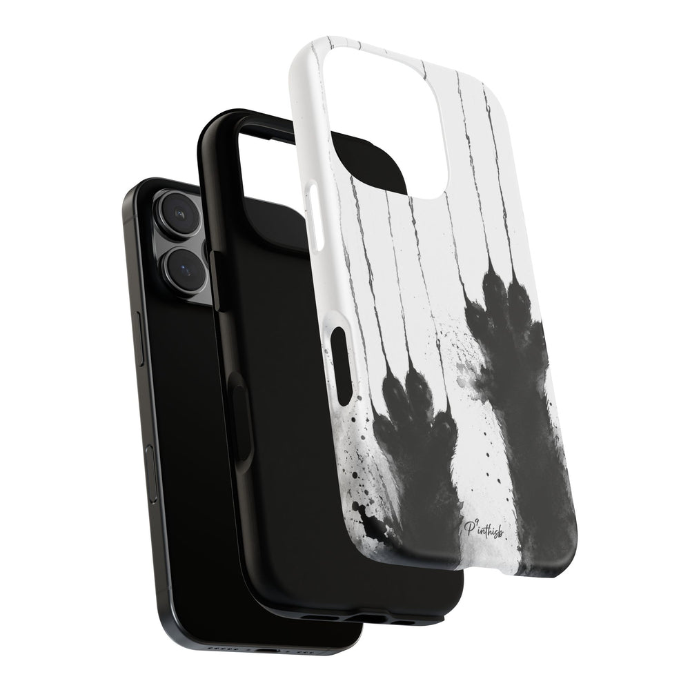 Black Ink Paw Print Tough Case