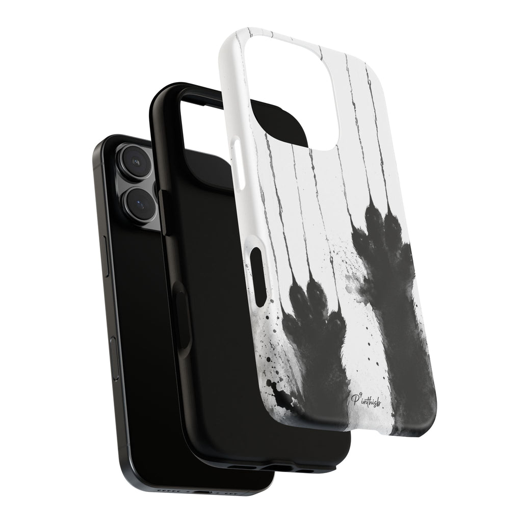 Black Ink Paw Print Tough Case